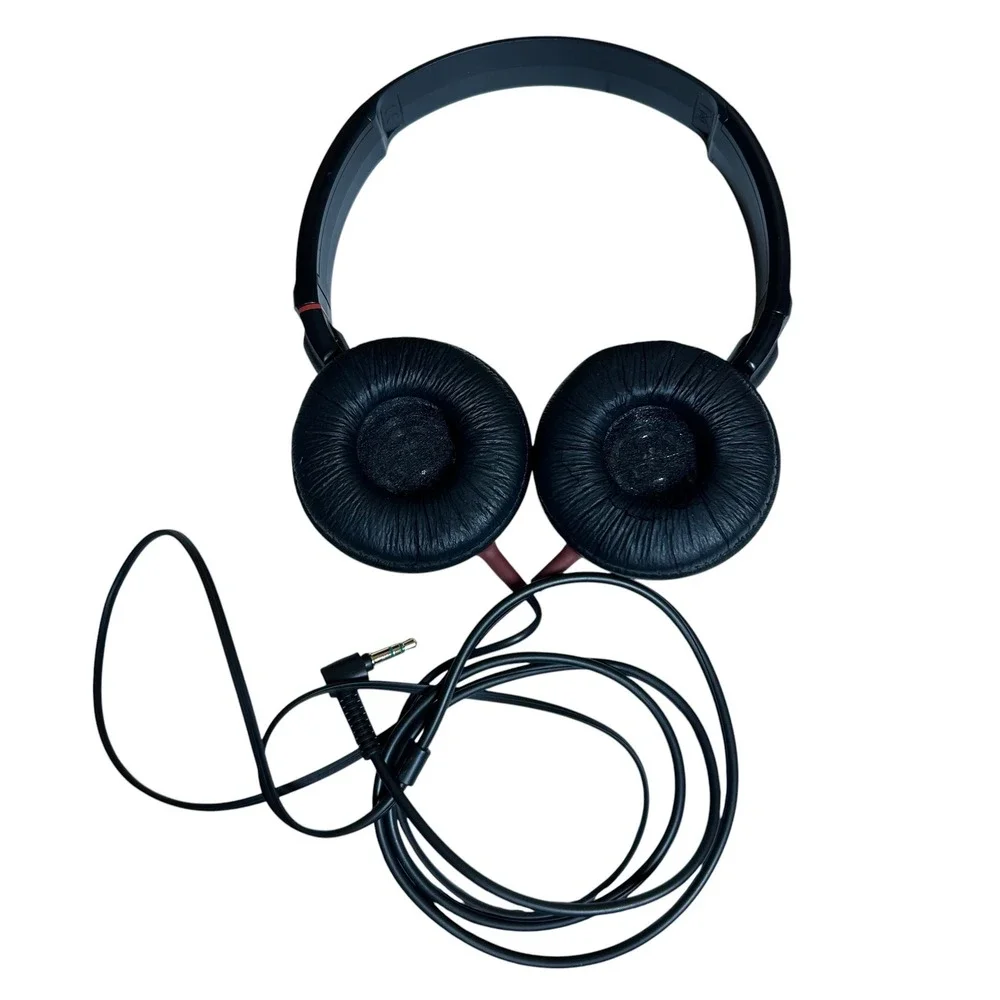 Sony MDR-ZX600 Wired On-Ear Headphones Metallic Red Black with Carrying Case